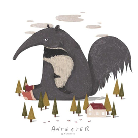 ANTEATER алфавит животных. муравьед