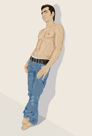 Симпатичный молодой человек с голым торсом