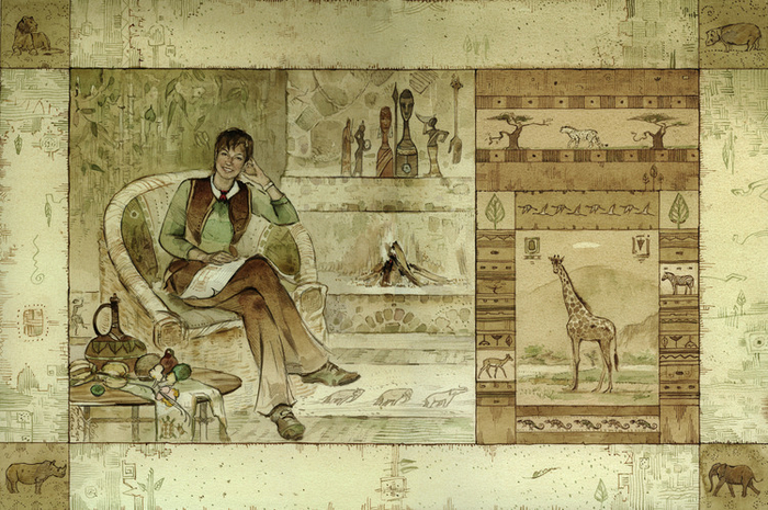 портрет какбы в африканском стиле