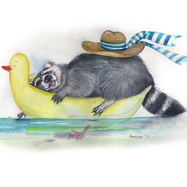 Сбылась мечта енота о море