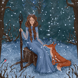 Фея зимней ночи книжная иллюстрация