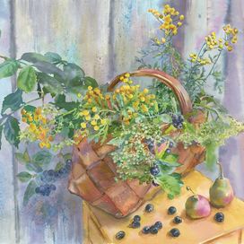 Натюрморт с жёлтой табуреткой