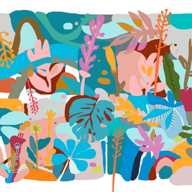 Растительный узор. Эскиз для росписи.