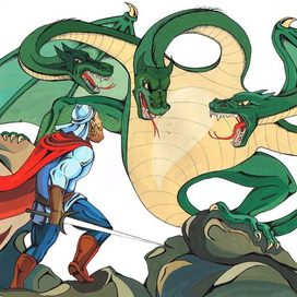 Иллюстрация к книге "Добрыня Никитич и Змей Горыныч" 