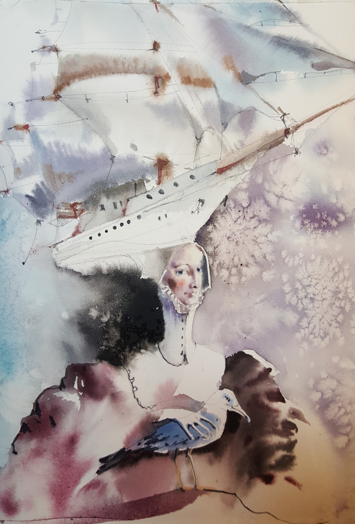 Женщины с кораблями на головах, лист 1