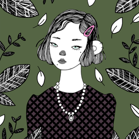 Девушка в листьях