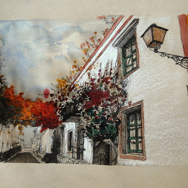 Графика "Тихая улочка"