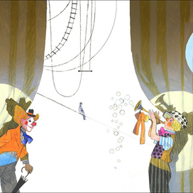 Форзац  1--2 из Я. Аким "Девочка и лев" издат. "Малыш"