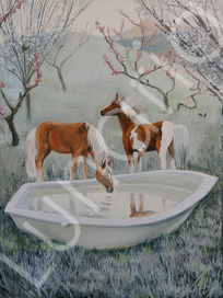 В миндальном саду весеннее утро