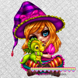 Девочка ведьма с драконом