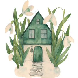 Домик. Март