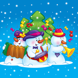 Веселый оркестр снеговиков!