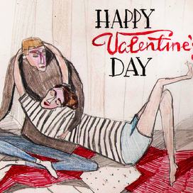 Открытка ко Дню святого Валентина