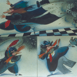 Пан Клякса борется с мухами.