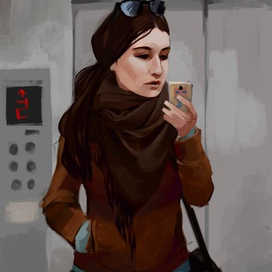 Селфи в лифте