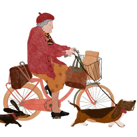 Бабуля и собачки