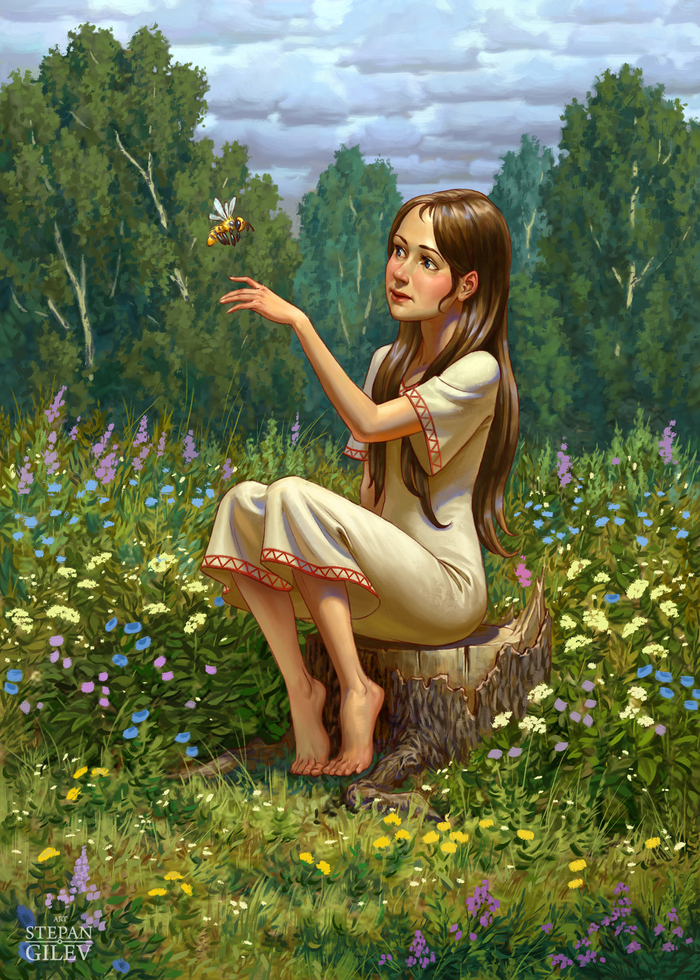 Сказка про девочку. Пчелка.