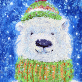 Из серии "Зимние иллюстрации". Белый мишка