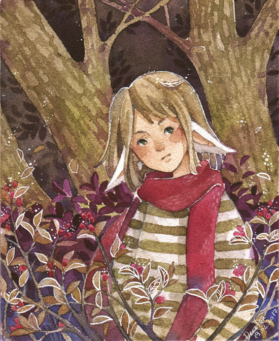 Лисёнок в осеннем лесу