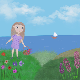 Эли собирает цветы