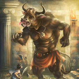 Тесей убивает минотавра. Полная версия.