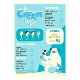 Меню Кафе мороженое 