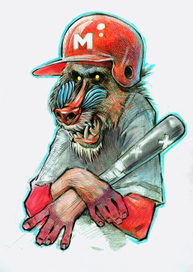 мандрил - бейсболер