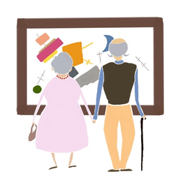 Бабуля и дедуля в музее