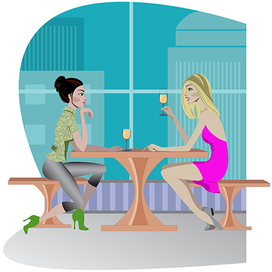 Подруги в кафе