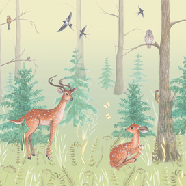 Олени в лесу