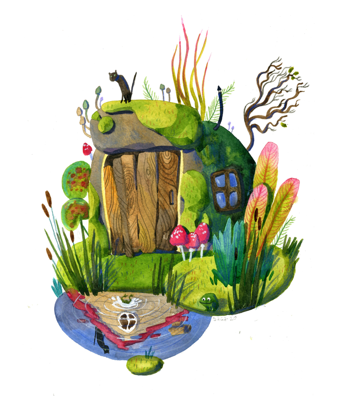 Иллюстрация из серии "Ведьмины домики"