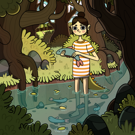 лесное озеро