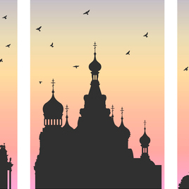 Серия работ "Силуэты Санкт-Петербурга"