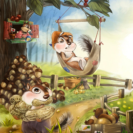 Иллюстрация к книге Анны Илюшиной "Бурундучья поэма"