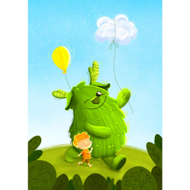 Boy and spirit of forest