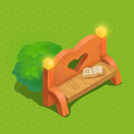 Пропс "Скамейка в парке". Изометрия