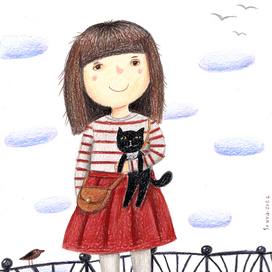 Девочка с котенком