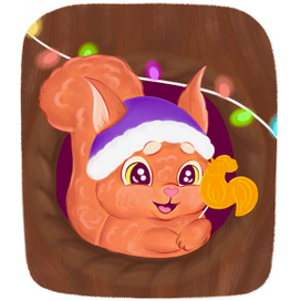 Бельчонок и сладости 