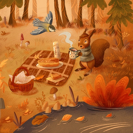 Осенний пикник в лесу