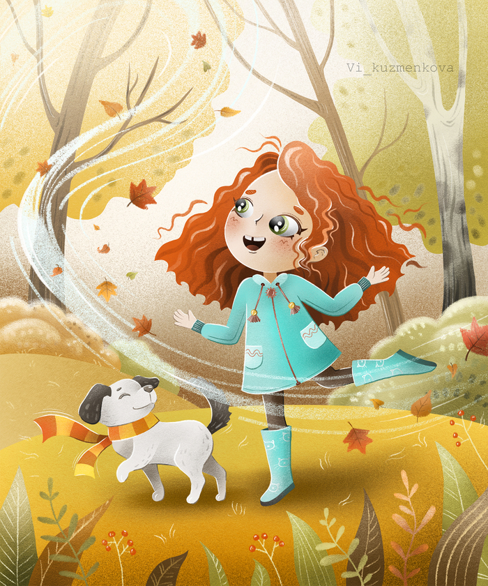 Девочка осенью 