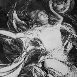 Портрет девушки карандашом. Город Петербург