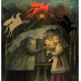 Иллюстрация к сказке "Василиса Прекрасная"" для сборника русских сказок издательства Лабиринт Пресс