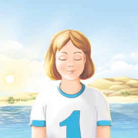 Иллюстрация для детской книги "Как Пушик помог научиться медитировать" автор А.Чашкин