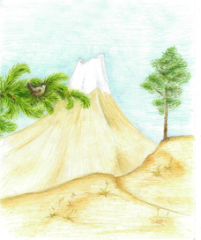 Гора и птичка