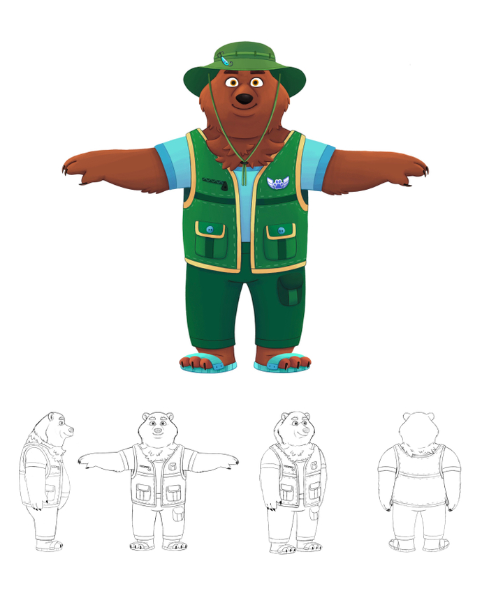Персонаж медведь-рыбак