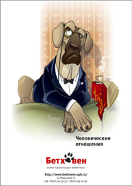 плакат для  собачьего  салона красоты Бетховен