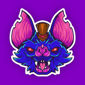 Летучая мышь. Стикер.