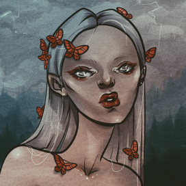 Девушка с бабочками