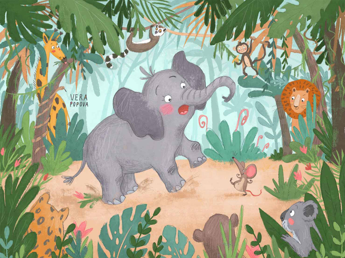 Слоненок в Джунглях