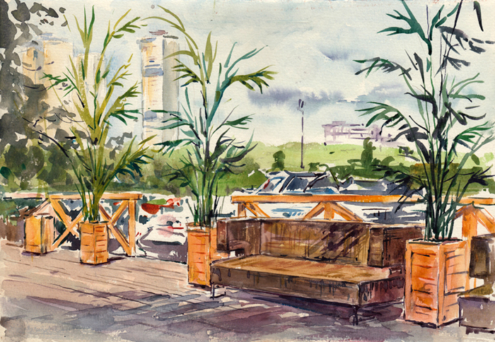 В ресторане у пристани